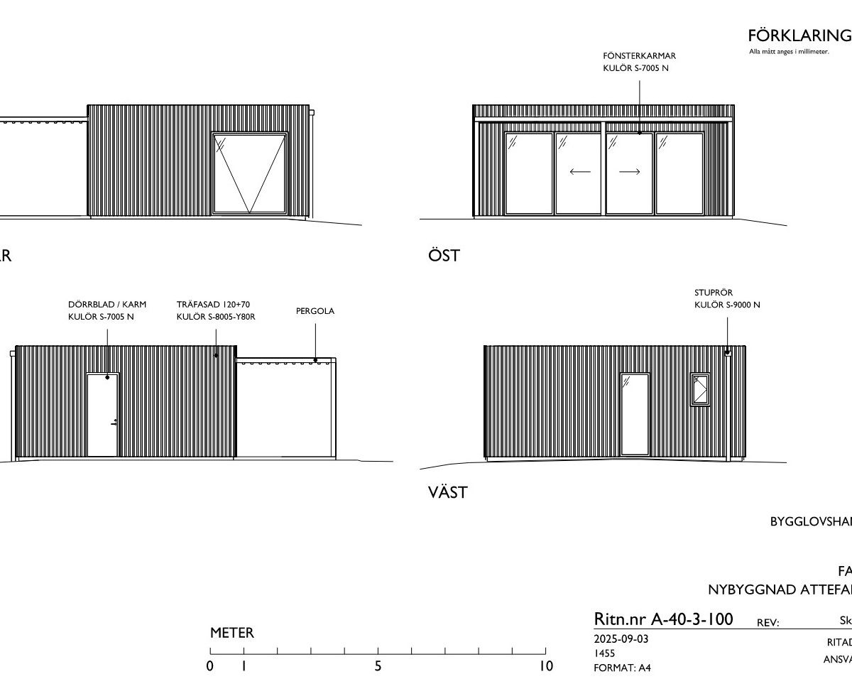 FORMARK arkitektritning - fasader för nybyggnad